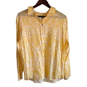 Chico's‎ Yellow Ikat Cotton Blouse Size 14-16 Chico's 3